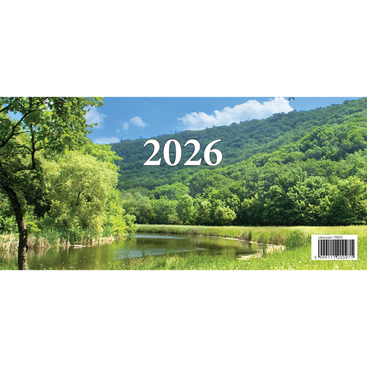 Asztali naptár 325mmx155mm, fehérlapok, álló tartóval 2026. kép