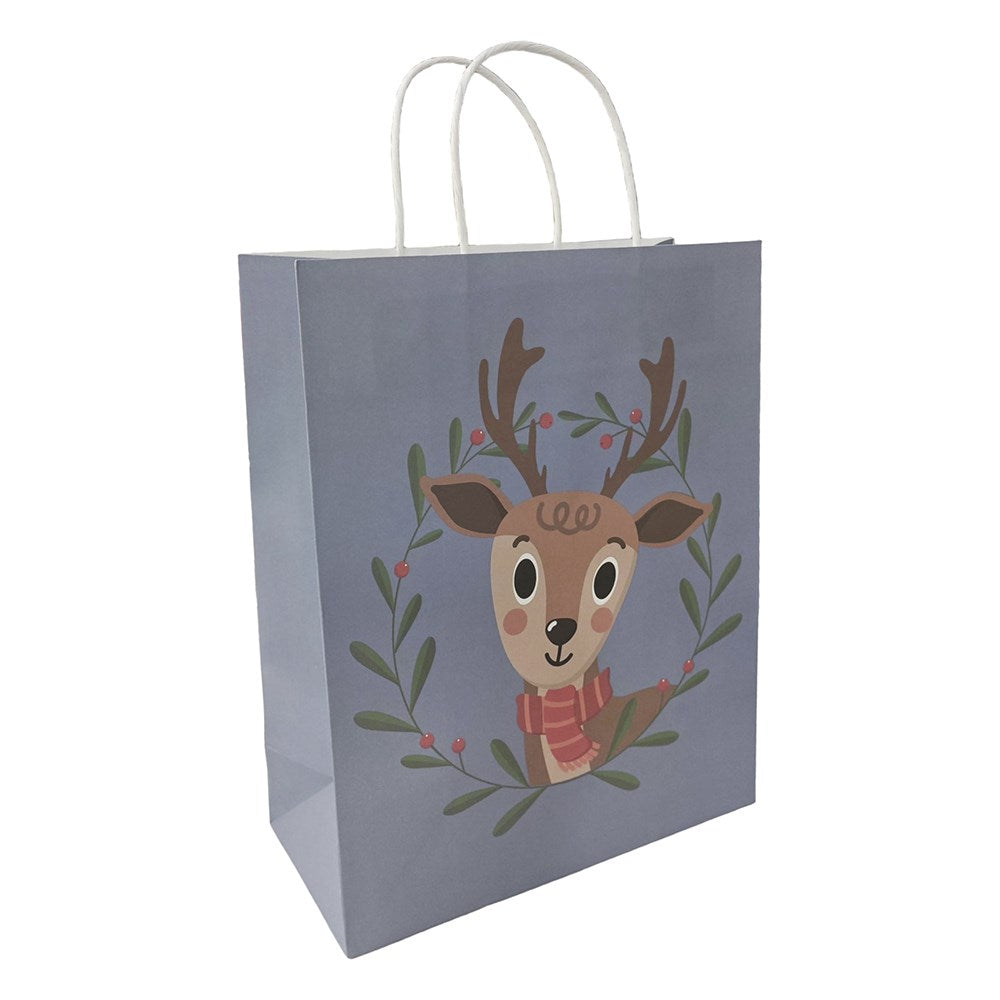 Dísztasak CREATIVE ECO Special L 26cm x 33cm x 12 cm szürke kraft szarvas sodort füles kép