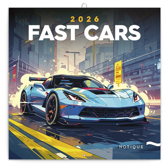 Lemeznaptár REALSYSTEM 300x300mm Fast cars 2026. kép