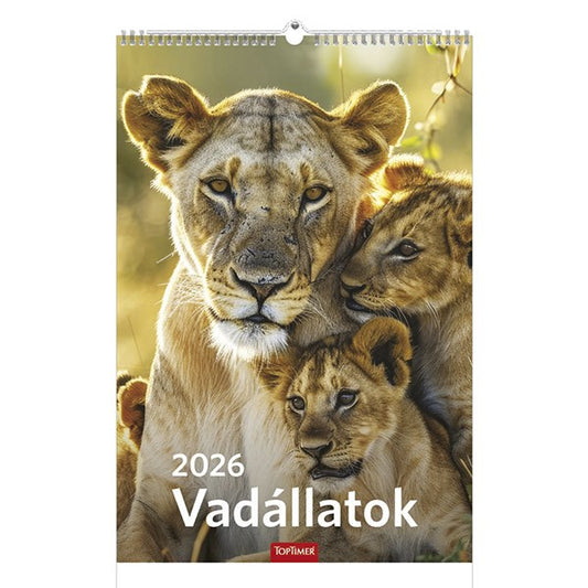 Falinaptár TOPTIMER T094 220x330mm álló Vadállatok 2026. kép