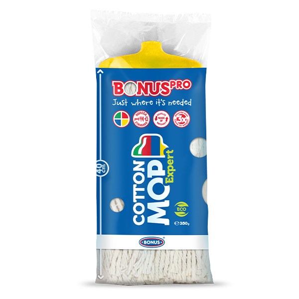 Felmosó pótfej BONUS CottonMop expert HoReCa HACCP 350 g sárga kép