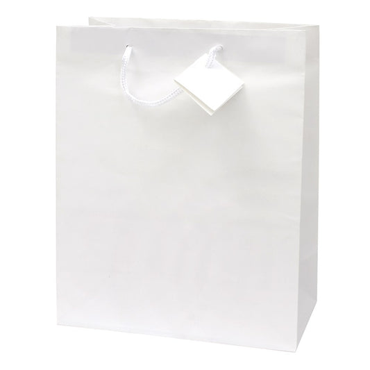 Dísztasak CREATIVE Special Simple L 26cm x 32cm x 12 cm egyszínű fehér zsinórfüles kép