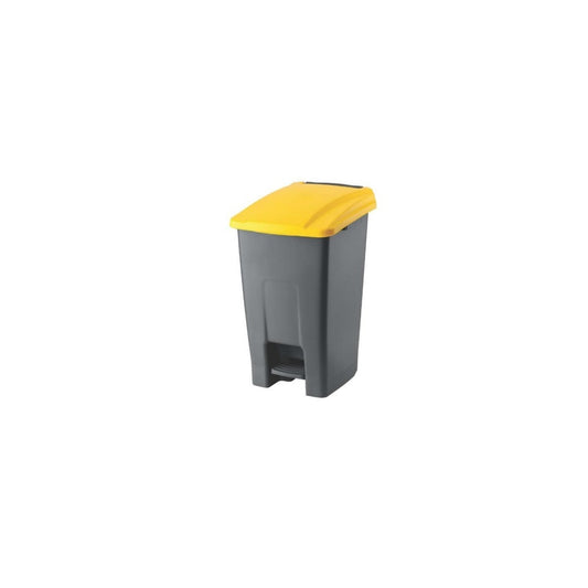 Szemetes kuka pedálos műanyag 50 literes antracit/sárga UP227-214 kép