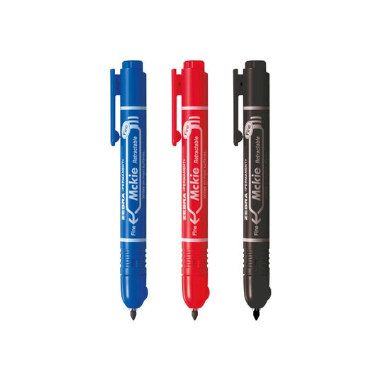 Alkoholos marker 1,3 mm, nyomógombos, Mckie Retractable Zebra  írásszín piros kép