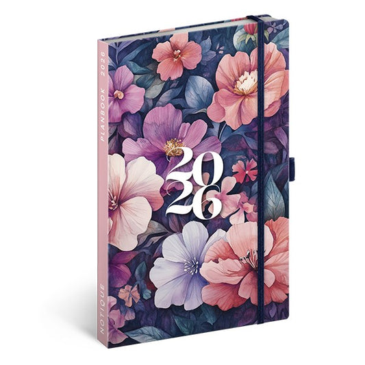 Határidőnapló REALSYSTEM 130x210 mm 2 hét oldalpáronként sárga lapos Bouquet 2026. kép