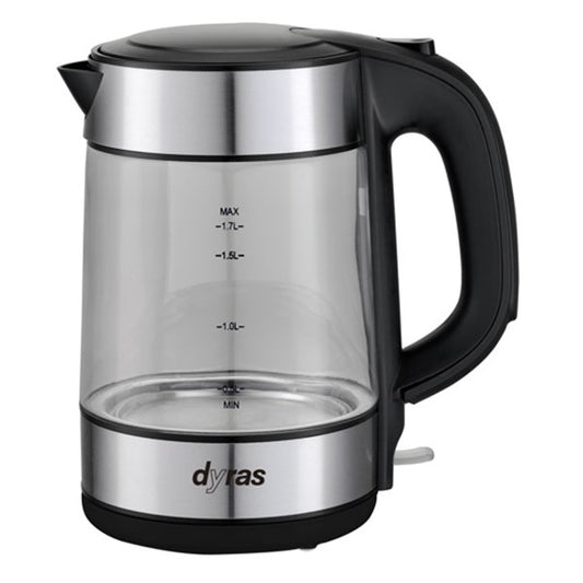 Üveg vízforraló DYRAS DYR WK-1509LED 1,7 liter inox kép