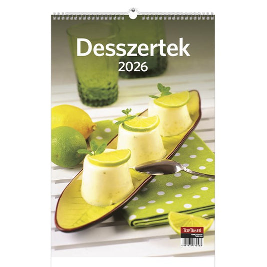 Falinaptár TOPTIMER T094 220x330mm álló Desszertek 2026. kép