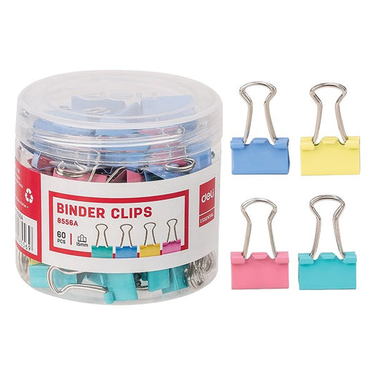 Binder csipesz DELI 15 mm színes 60 darabos kép