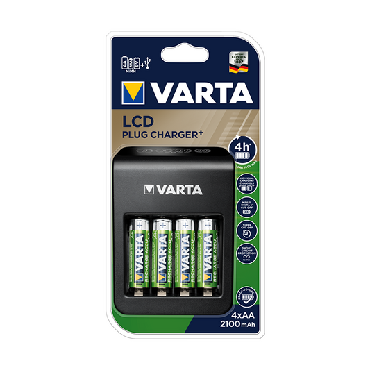 Akkumulátor töltő VARTA LCD Plug + 4 db AA 2100 mAh kép