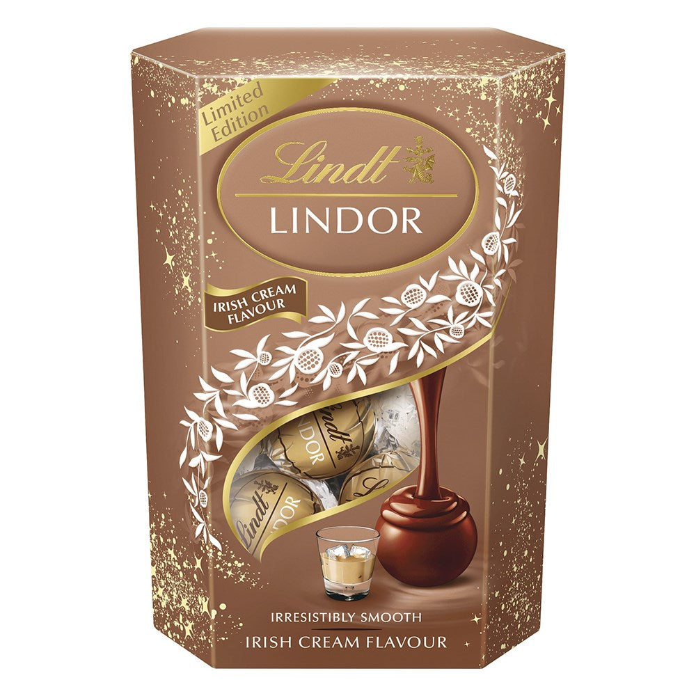 Csokoládé LINDT Lindor Irish cream tejcsokoládé golyók díszdobozban 200 g kép