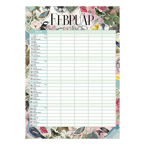 Falinaptár spirálozott LIZZY CARD B/4 álló Anyu tervezője Scrapbook Style 2026. kép