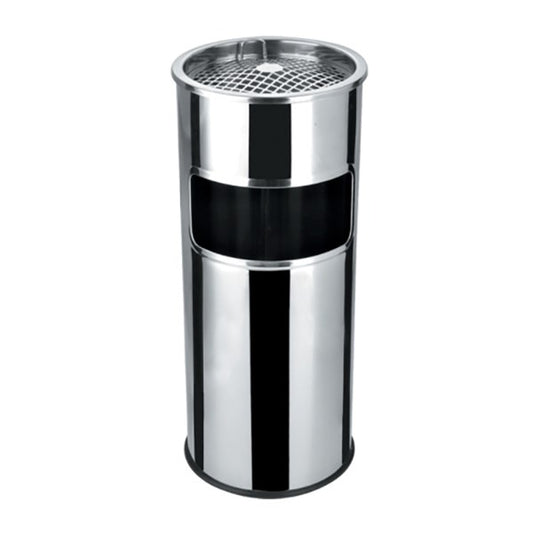 Szemetes hamutartóval tűzálló kültéri fém inox 25x58cm kép