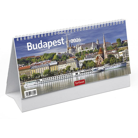 Asztali naptár képes TOPTIMER T066 álló fehér lapos Budapest 2026. kép