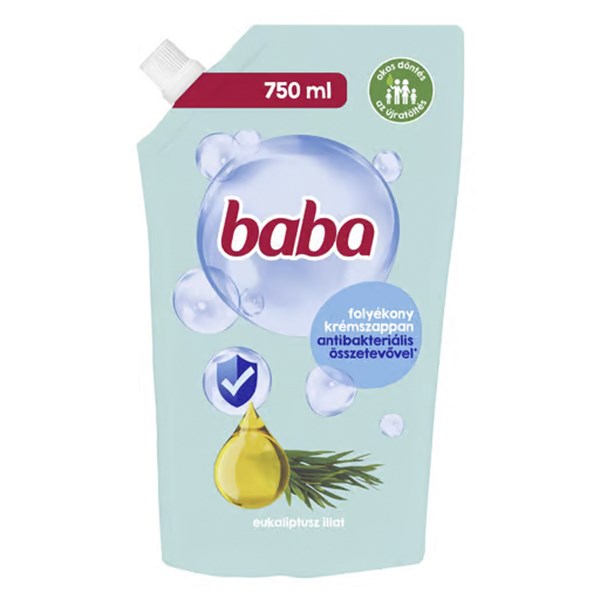 Folyékony szappan utántöltő BABA antibakteriális összetevővel eukaliptusz 750 ml kép