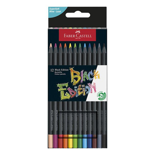 Színes ceruza FABER-CASTELL Black Edition fekete testű 12 darabos kép