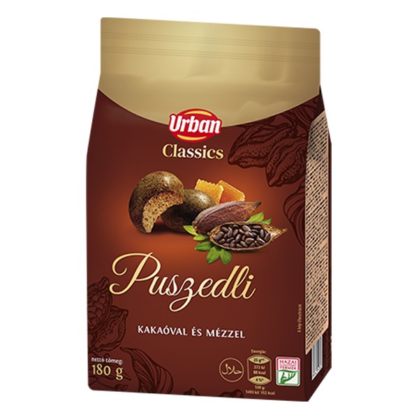 Mézeskalács URBAN Classic kakaós-mézes puszedli 180 g kép