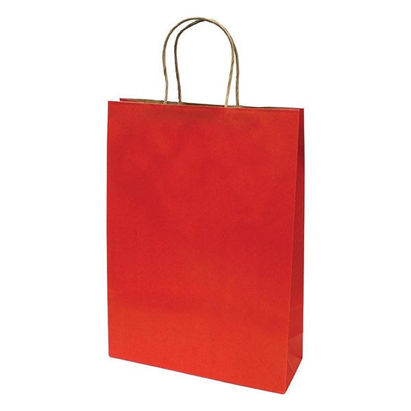 Dísztasak CREATIVE Classic Simple XL 31x42x11 cm kraft egyszínű piros sodort füles kép