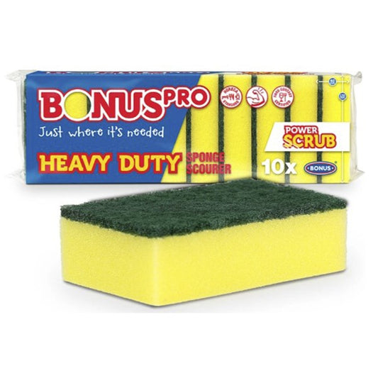 Mosogatószivacs BONUS Pro HoReCa sárga 13,5×9×4,5 cm 10 darabos kép