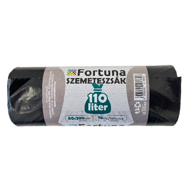 Szemeteszsák FORTUNA 110L fekete 60x100 cm 10 darabos kép