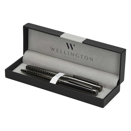 Golyóstoll készlet WELLINGTON York golyóstoll + rollertoll antracit díszdobozban kép