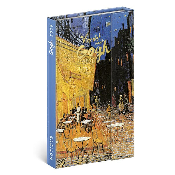 Határidőnapló mágnessel záródó REALSYSTEM 130x210mm heti sárga lapos Vincent van Gogh 2026. kép