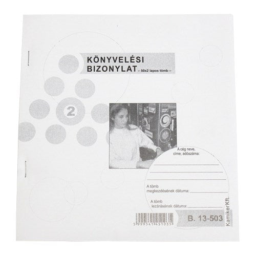 Nyomtatvány könyvelési bizonylat A/5 50x2 fekvő kép
