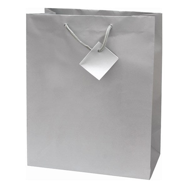 Dísztasak CREATIVE Special Simple L 26x32x12 cm egyszínű ezüst zsinórfüles kép