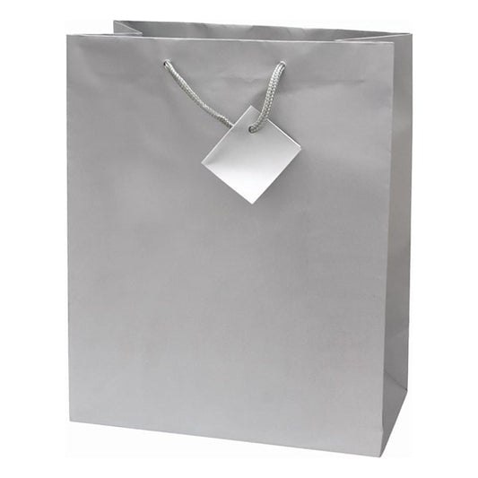 Dísztasak CREATIVE Special Simple L 26x32x12 cm egyszínű ezüst zsinórfüles kép