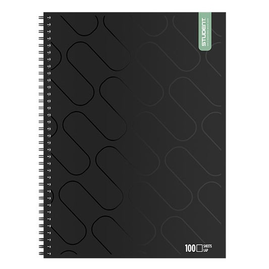Spirálfüzet sima ICO Student Black Prémium A/4 100 lapos kép