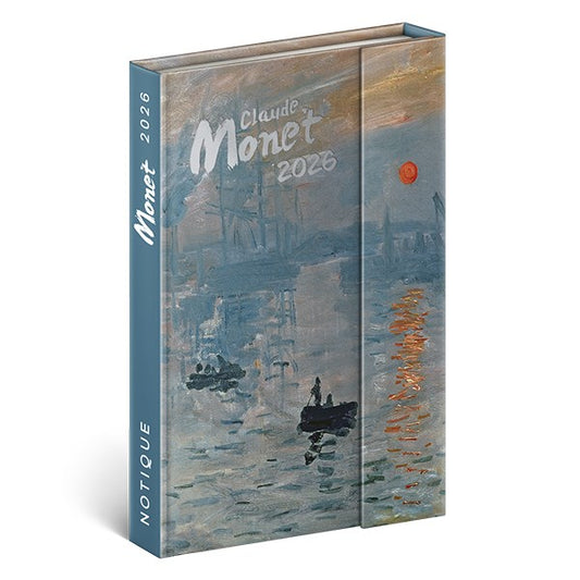 Határidőnapló mágnessel záródó REALSYSTEM 110x160mm heti sárga lapos Claude Monet 2026. kép