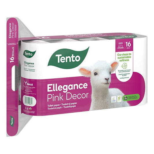 Toalettpapír TENTO Ellegance pink dekor 16 tekercses 3 rétegű kép