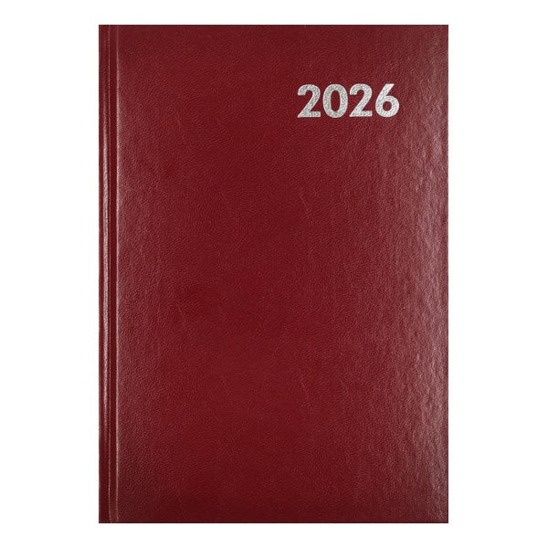 Határidőnapló ALISCA A/5 napi fehér lapos bordó 2026. kép
