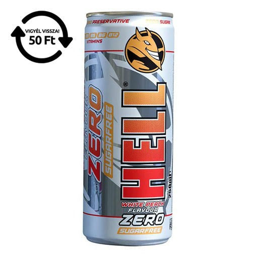 Energiaital HELL Zero White peach 0,25L DRS kép