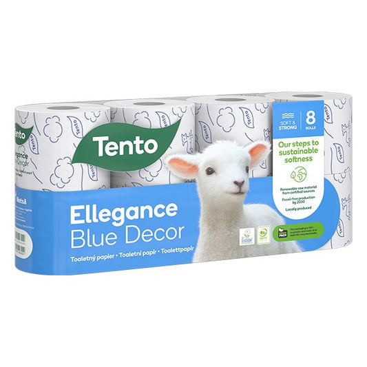 Toalettpapír TENTO Family blue dekor mintás 8 tekercses 3 rétegű kép