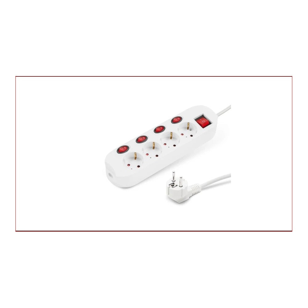 Elosztó négy csatlakozós 4+1 kapcsolós 1,5m kábellel asztali 16A max. kép