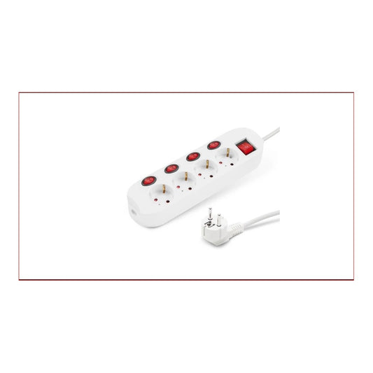 Elosztó négy csatlakozós 4+1 kapcsolós 1,5m kábellel asztali 16A max. kép