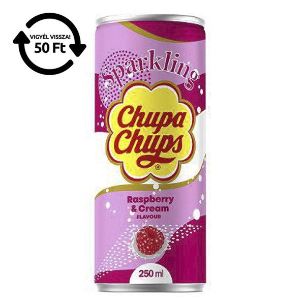 Üdítőital szénsavas CHUPA CHUPS Málnakrém 250 ml kép