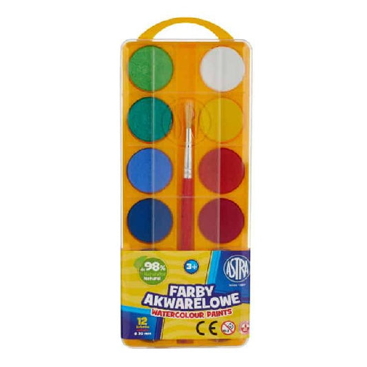 Vízfesték ASTRA 30 cm nagy gombos ajándék ecsettel 12 darabos kép
