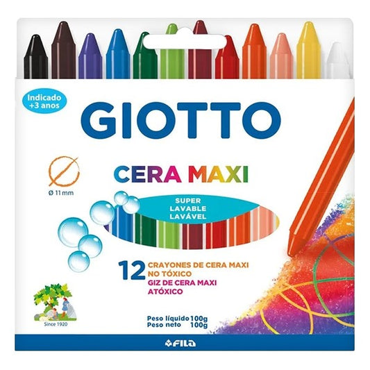 Zsírkréta GIOTTO Cera maxi kerek hegyezett 12 színű kép