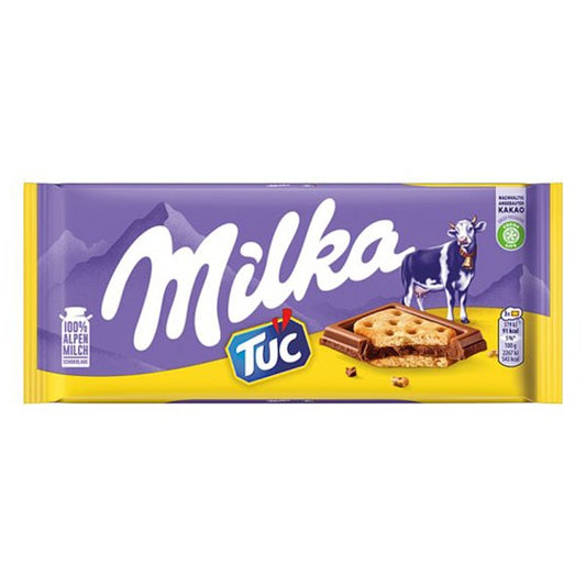 Csokoládé MILKA Tuc Alpesi tejcsokoládés-Sós krékeres 87 g kép