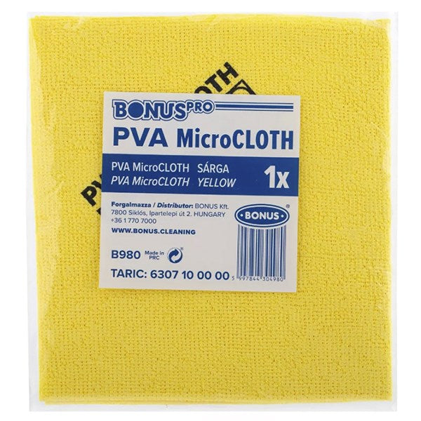 Törlőkendő mikroszálas BONUS pro PVA microloth Bioactive 39x36cm sárga kép