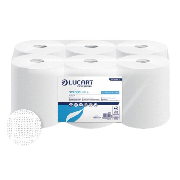 Kéztörlő tekercses LUCART Strong 14cm 2 rétegű fehér 59 m 255 lap 861093 kép