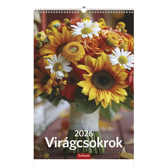 Falinaptár TOPTIMER T094 220x330mm álló Virágcsokrok 2026. kép
