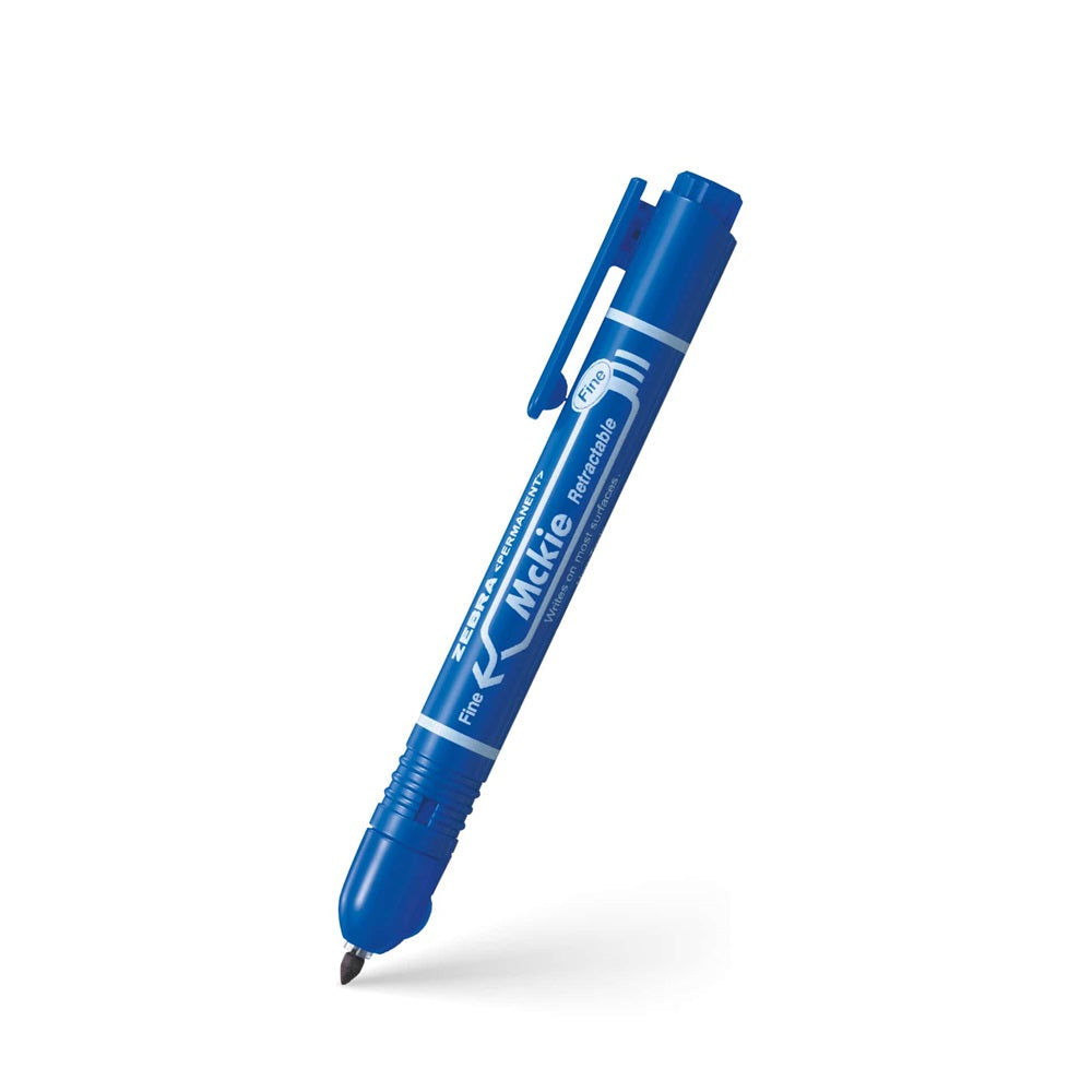 Alkoholos marker 1,3 mm, nyomógombos, Zebra Mckie Retractable írásszín kék kép