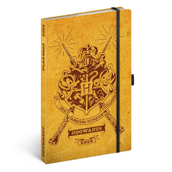 Határidőnapló REALSYSTEM 130x210 mm 2 hét oldalpáronként sárga lapos Harry Potter - Hogwarts 2026. kép