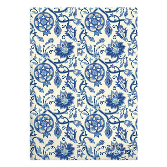 Határidőnapló LIZZY CARD B/6 heti keménytáblás Blue pattern 2026. kép