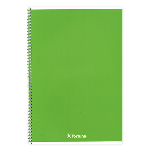 Spirálfüzet vonalas FORTUNA Monocolor A/5 70 lapos zöld kép