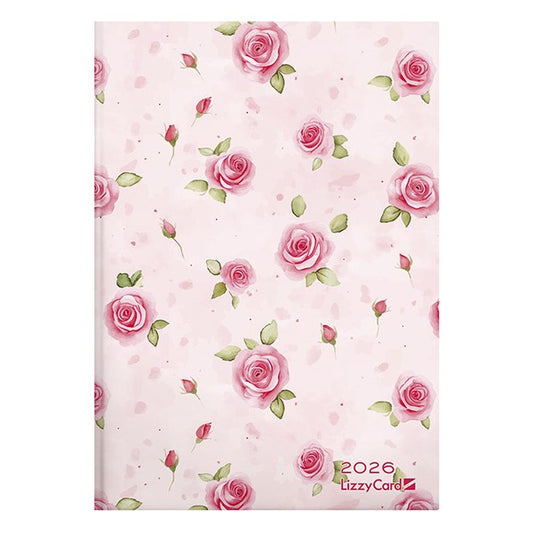 Határidőnapló LIZZY CARD B/6 heti keménytáblás Pink roses 2026. kép