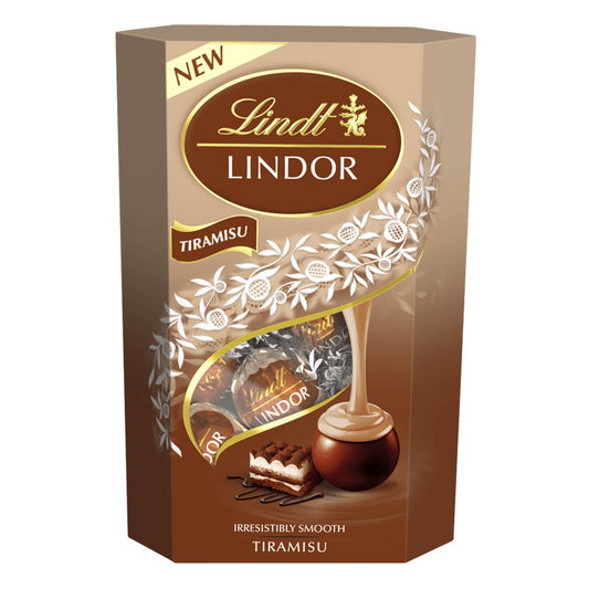 Csokoládé LINDT Lindor Tiramisu tejcsokoládé golyók díszdobozban 200 g kép