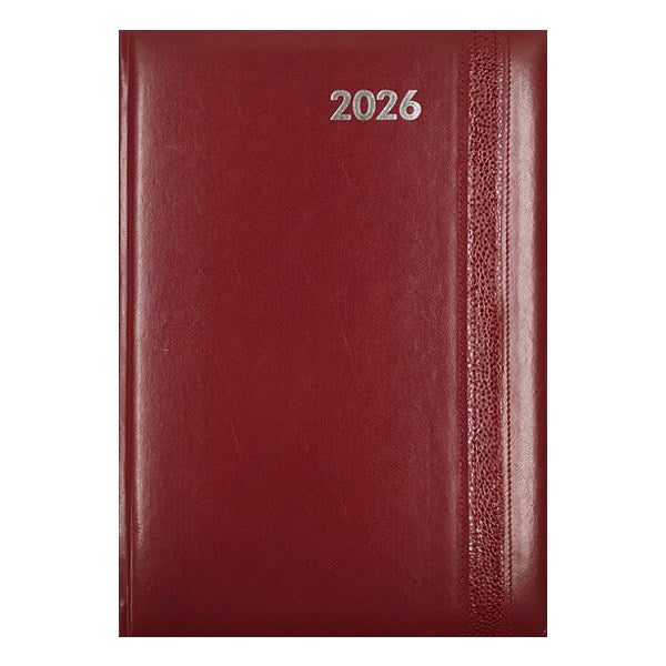Határidőnapló ALISCA Rebel varrott A/4 heti fehér lapos bordó 2026. kép